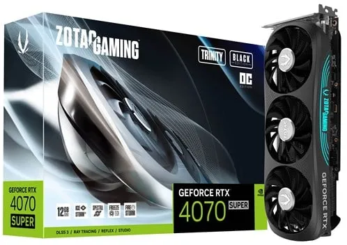 ZOTAC GeForce RTX 4070 SUPER Trinity OC Black - 12GB GDDR6X RAM - Grafikkarte