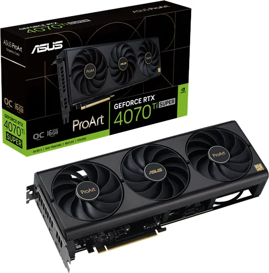 ASUS GeForce RTX 4070 Ti SUPER ProArt OC - 16GB GDDR6X RAM - Grafikkarte